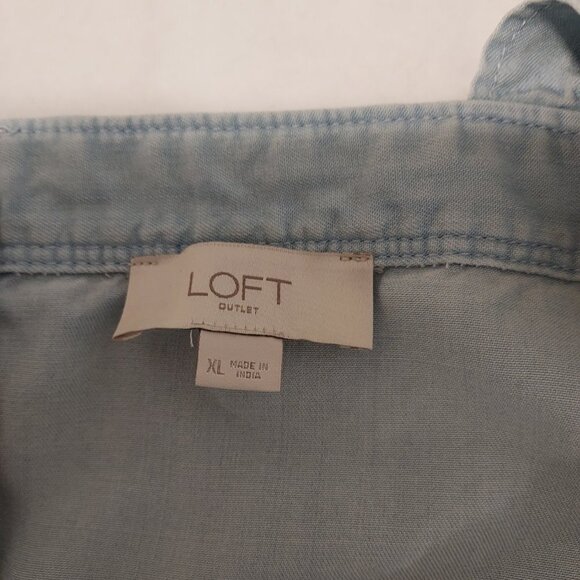 Loft Outlet XL Chambray Wide Leg Jumpsuit - Picture 8 of 11